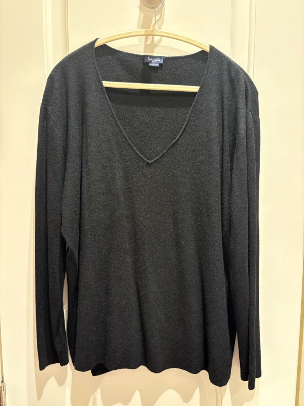 Splendid Black V-Neck Knit Top